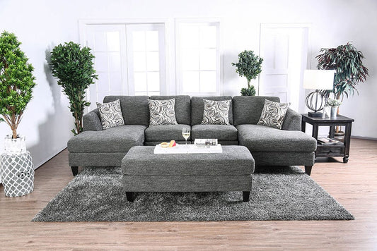 Furniture of America - Lowry Ottoman in Gray - CM6363-OT View 2
