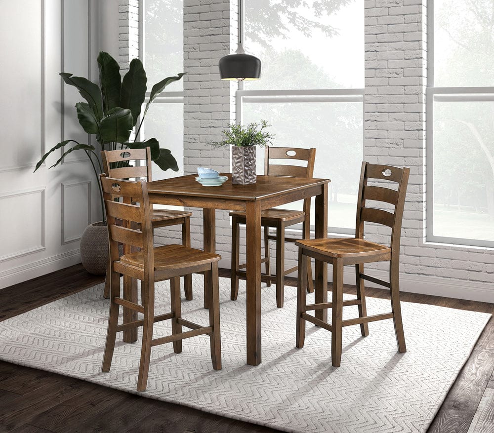 Furniture of America - Lubbock 5 Pc. Dining Table Set in Walnut - FM3419WN-T-5PK View 1