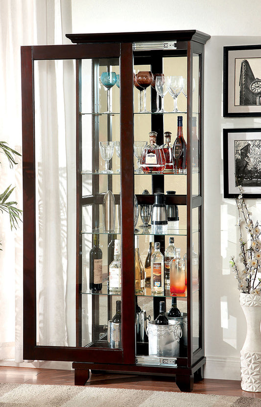 Furniture of America - Ludden Curio in Dark Walnut - CM-CR135 View 2