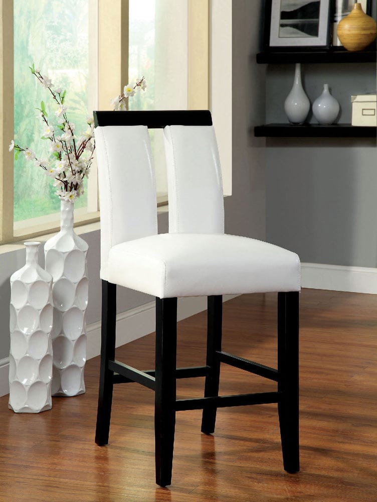 Furniture of America - Luminar Ii Counter Ht. Chair Set of 2 in Black/White - CM3559PC-2PK View 1