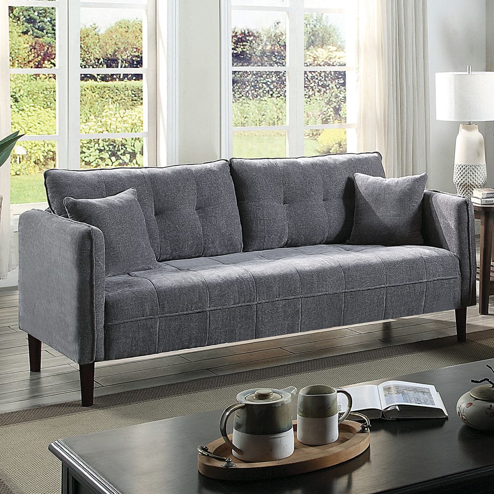 Furniture of America - Lynda Sofa + Loveseat in Dark Gray - CM6736DG-2PC View 2