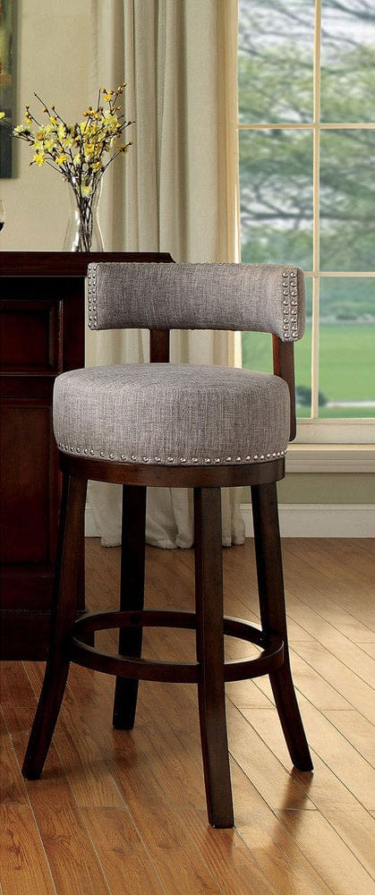 Furniture of America - Lynsey 25" Bar Stool in Dark Oak/Light Gray - CM-BR6252LG-24-2PK View 1