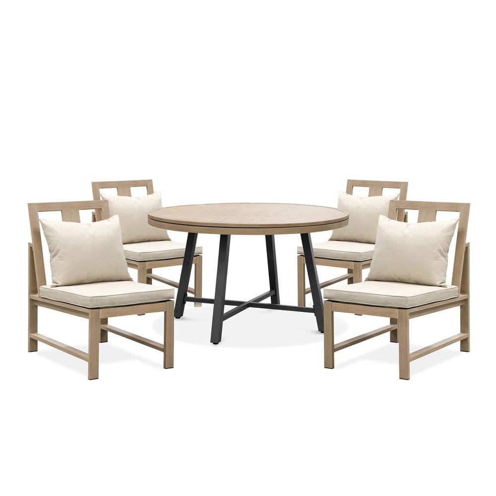 Furniture of America - Lyon 5 Pc. Game Table Set w/ 4 Armless Chairs in Black/Natural/Brown - GM-2018-5PC-20 View 1