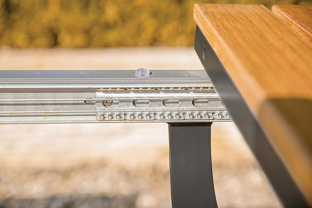 Furniture of America - Mackay Extendable Patio Dining Table in Gun Metal/Natural Teak - GM-2001 View 9