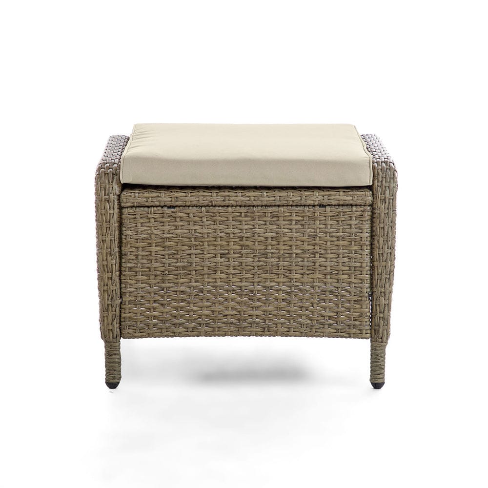Furniture of America - Mackay Ottoman Set of 2 in Beige/Natural Teak - GM-2003-2PK View 3
