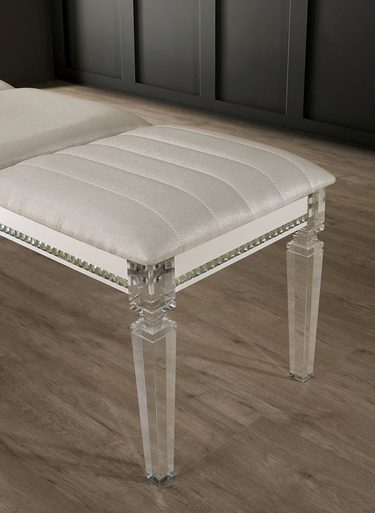 Furniture of America - Maddie Bench in Pearl White - CM7899BN View 2