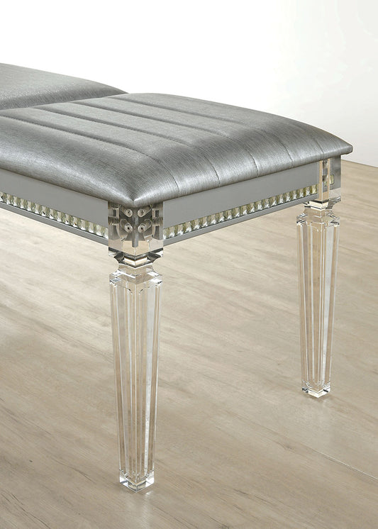 Furniture of America - Maddie Bench in Silver - CM7899SV-BN View 2