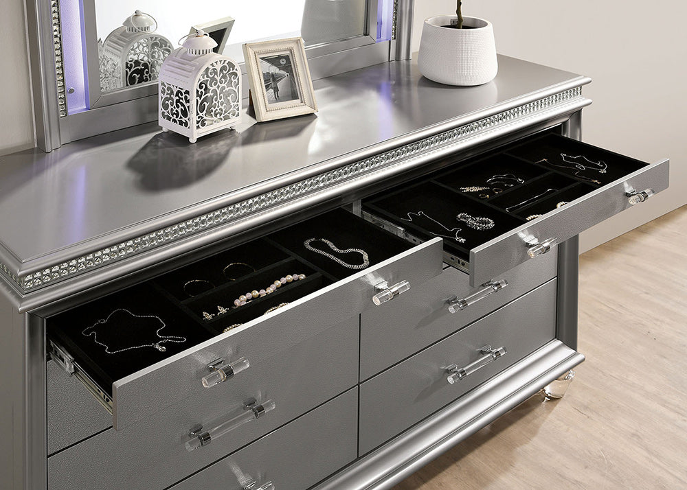 Furniture of America - Maddie Dresser in Silver - CM7899SV-D View 2