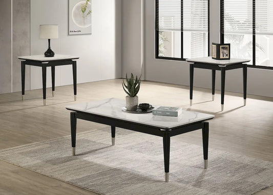 Furniture of America - Maidstone - End Table, Black/White - FM42001BK-E view 2