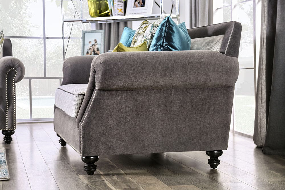 Furniture of America - Mariella Sofa + Loveseat in Gray/Beige/Teal/Olive - SM2286-2PC View 9