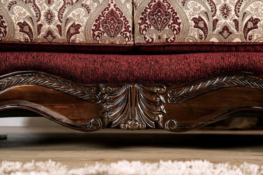 Furniture of America - Matteo Sofa + Loveseat in Burgundy/Brown - SM6433-2PC View 9
