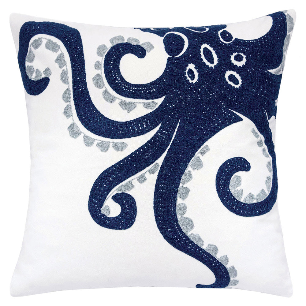 Furniture of America - Maura 20" X 20" Pillow Set of 2 in White/Blue - PL8080-2PK View 1
