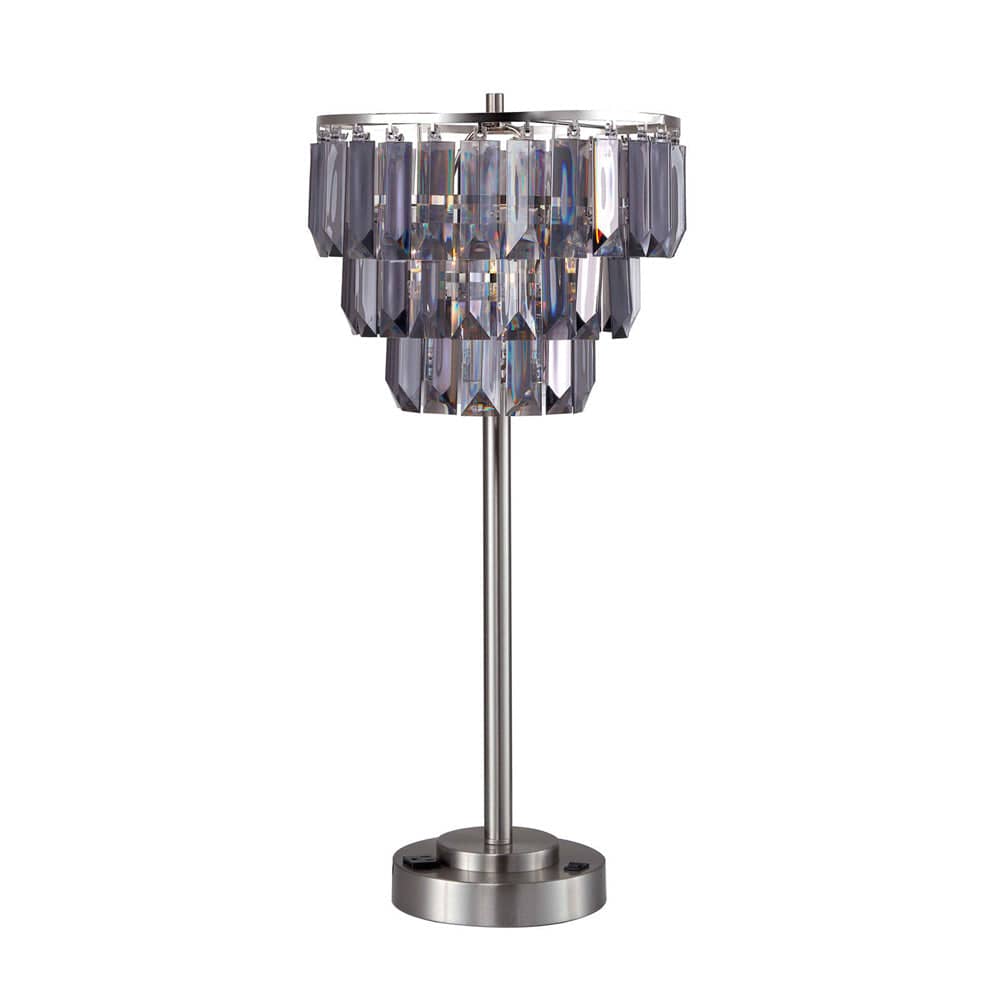 Furniture of America - Meg Table Lamp in Black/Chrome - L76937T View 1