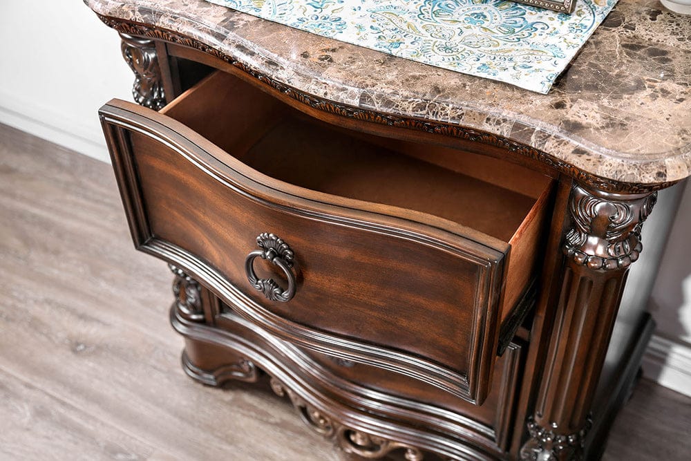 Furniture of America - Menodora Nightstand in Brown Cherry - CM7311N View 2