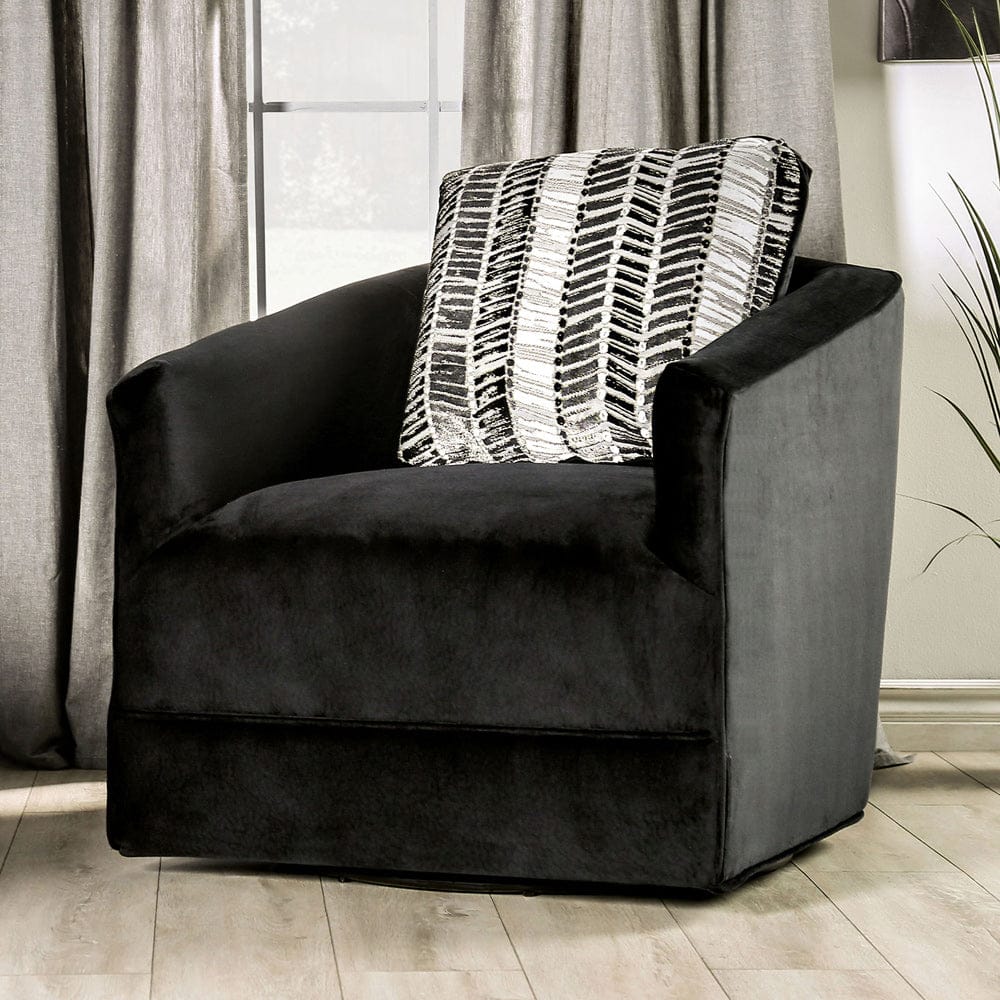 Furniture of America - Modbury Swivel Chair in Black - SM5160-CH View 1