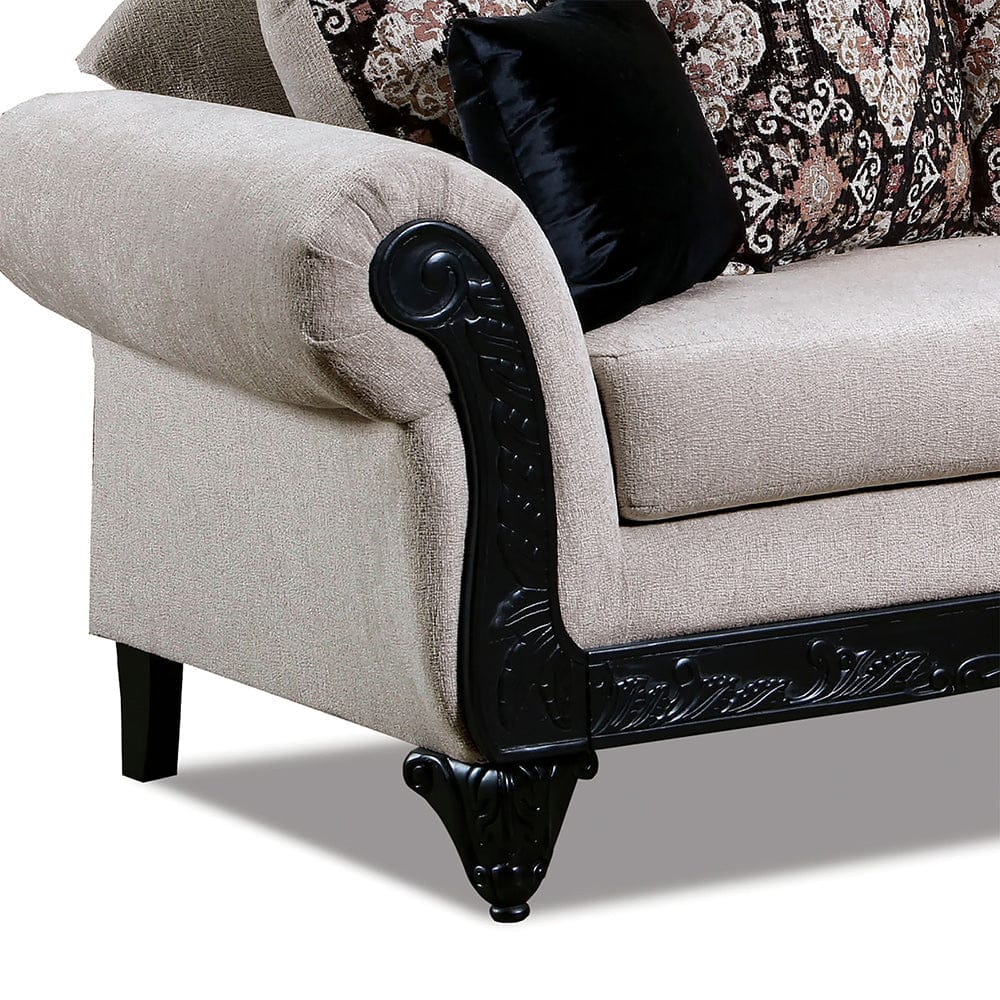 Furniture of America - Molfetta Sofa + Loveseat in Light Brown/Black - SM7304-2PC View 4