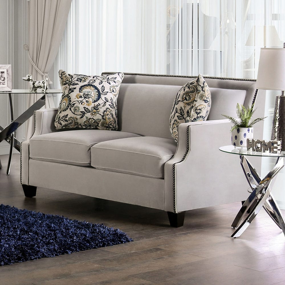 Furniture of America - Montecelio Loveseat in Light Gray/Navy - SM2270-LV View 1