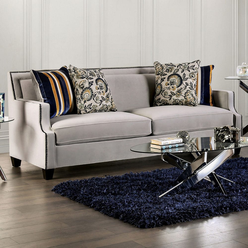 Furniture of America - Montecelio Sofa in Light Gray/Navy - SM2270-SF View 1