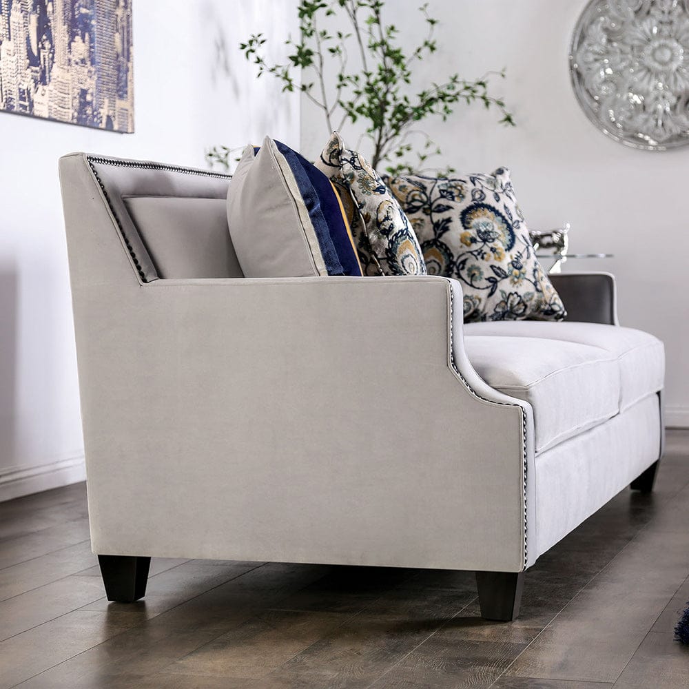 Furniture of America - Montecelio Sofa + Loveseat in Light Gray/Navy - SM2270-2PC View 7