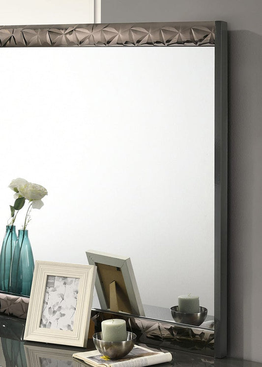 Furniture of America - Morcote Mirror in Ash Gray/Indigo Blue - FM7250BL-M View 2