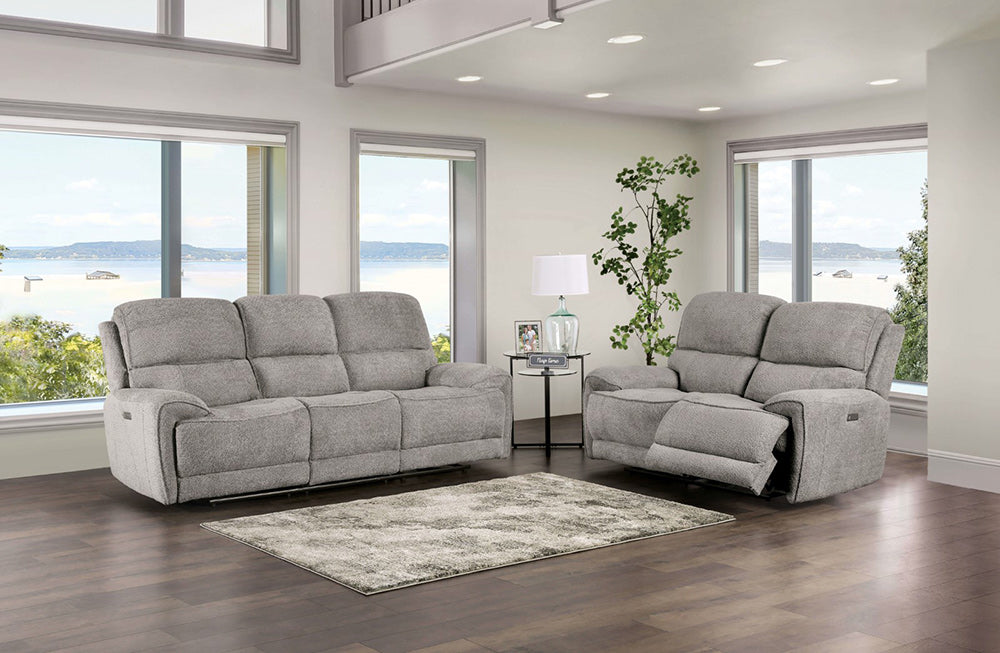Furniture of America - Morcote Power Sofa in Light Gray - FM62001LG-SF-PM View 2