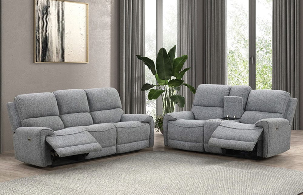 Furniture of America - Morcote Power Sofa + Loveseat in Gray - FM62001GY-PM-2PC View 1