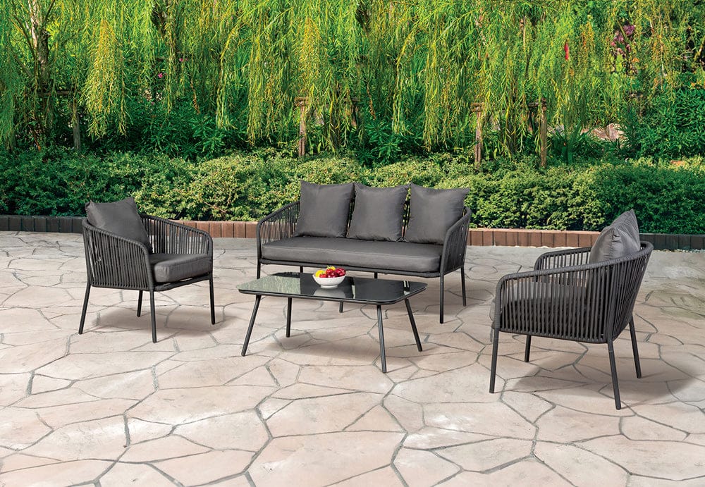 Furniture of America - Myesha 4 Pc. Conversation Set in Dark Gray/Light Gray - LA-A019LG-4PK View 1