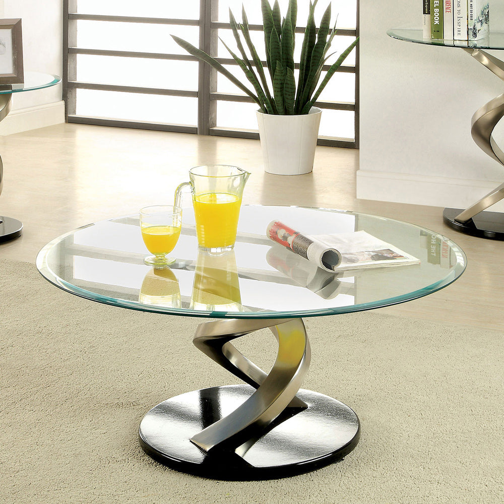 Furniture of America - Nova Coffee Table in Satin Plated/Black - CM4729C View 1