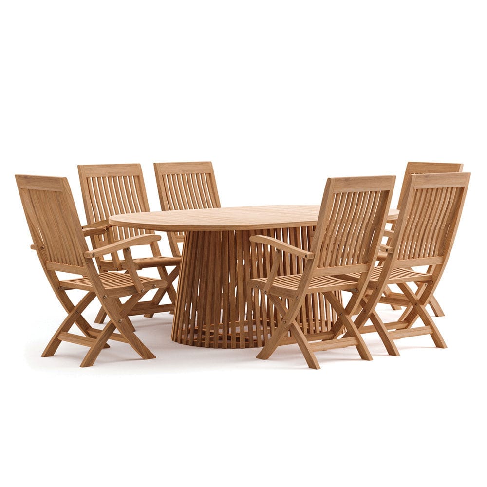 Furniture of America - Nusa 7 Pc. Dining Table Set in Natural - GM-2031-7PC-2037 View 1