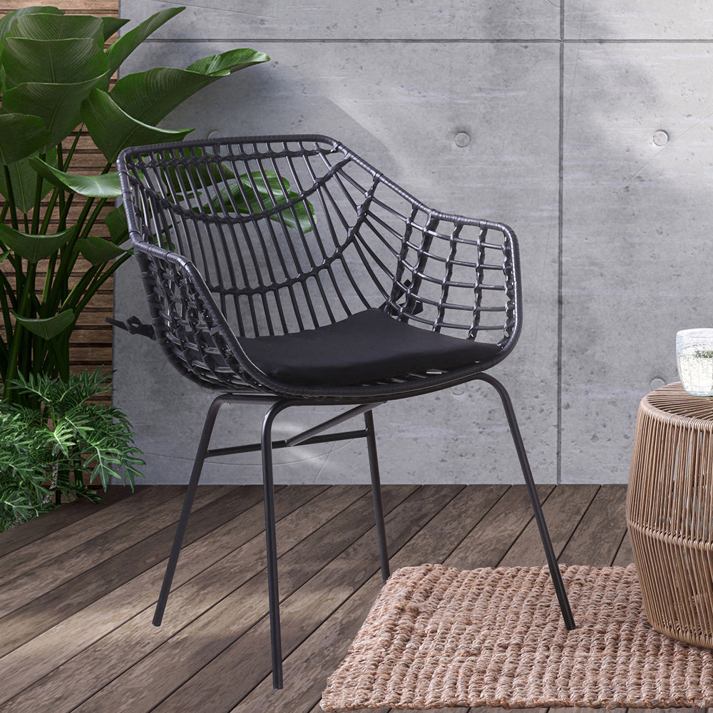 Furniture of America - Nya Patio Chair Set of 2 in Black - FM80002BB-CH-2PK View 1
