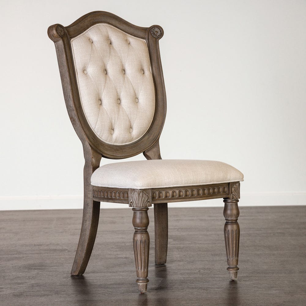 Furniture of America - Oakham Side Chair Set of 2 in Weathered Oak/Beige - FM3418AK-SC-2PK View 1