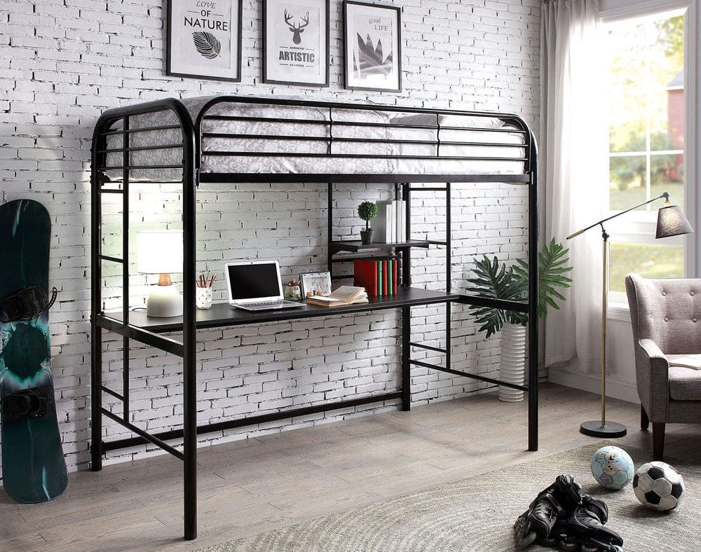 Furniture of America - Opal Iii Twin Loft Bed in Black - CM-BK938BK View 1