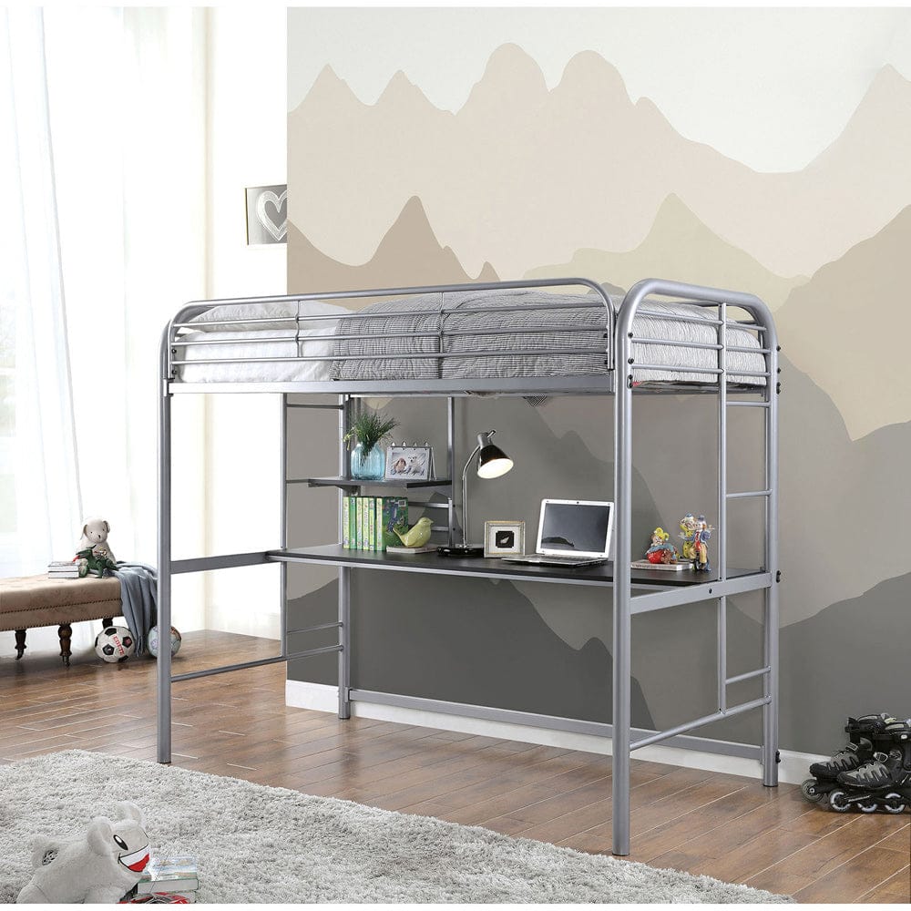 Furniture of America - Opal Iii Twin Loft Bed in Silver - CM-BK938SV View 1