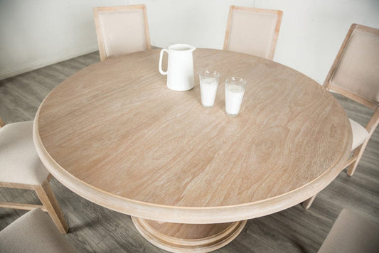 Furniture of America - Orbetello 54" Round Dining Table in Distressed Natural - FM3601NT-RT View 3