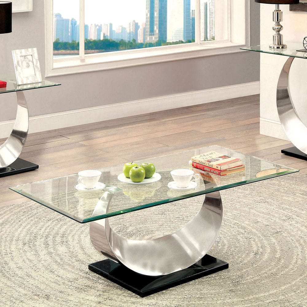Furniture of America - Orla Ii Coffee Table in Satin Plated/Black - CM4726C-TABLE View 1