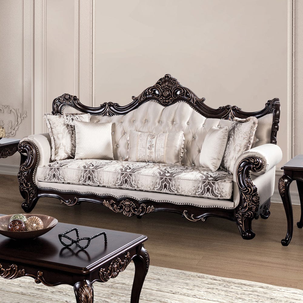 Furniture of America - Palencia Sofa in Dark Cherry/Beige - FM65005BG-SF View 1