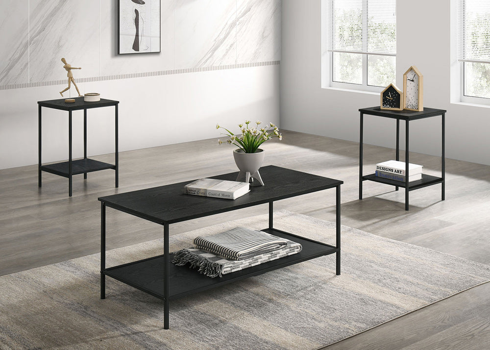 Furniture of America - Pallas 3 Pc. Table Set in Black - FM42903BK-3PK View 1