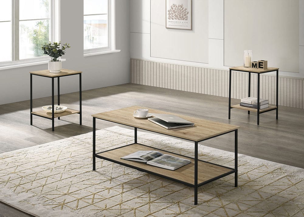 Furniture of America - Pallas 3 Pc. Table Set in Natural - FM42903NT-3PK View 1