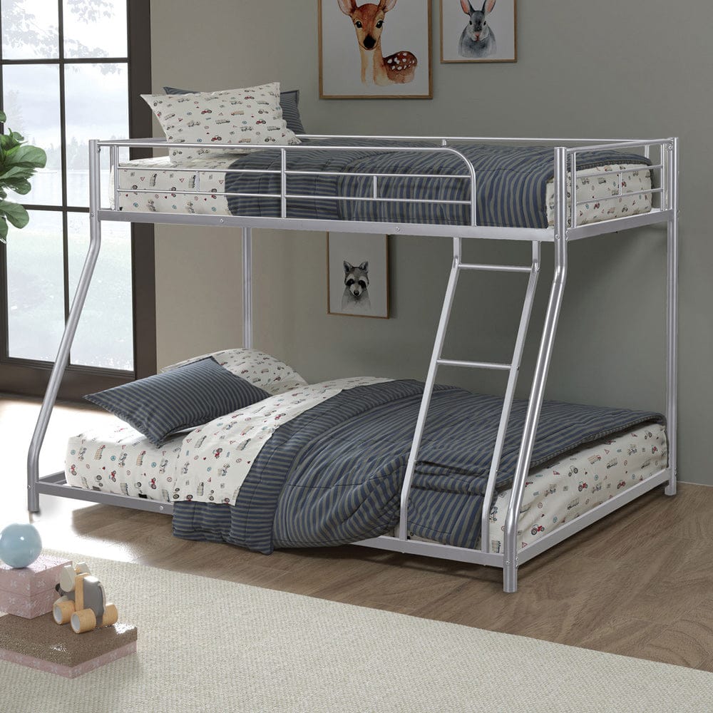Furniture of America - Panos Twin/Full Metal Bunk Bed (K/D) in Silver - FM-BK901SV-TF View 1