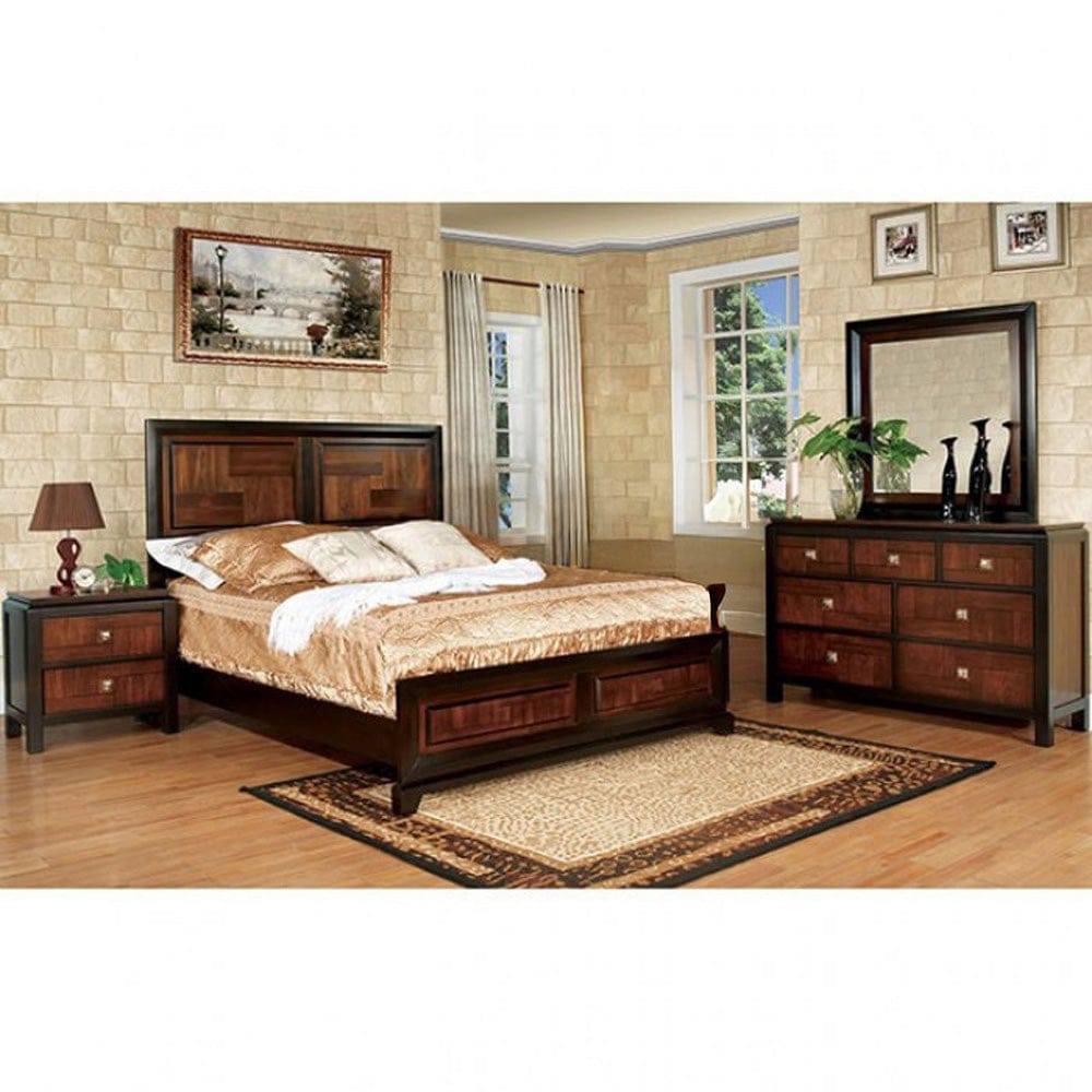 Furniture of America - Patra 4 Pc. Queen Bedroom Set in Acacia/Walnut - CM7152Q-4PC
