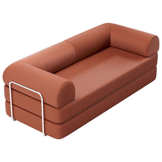 Furniture of America - Perri - 79" Compressed Sofa, Rustic brown - SL6907BR view 2