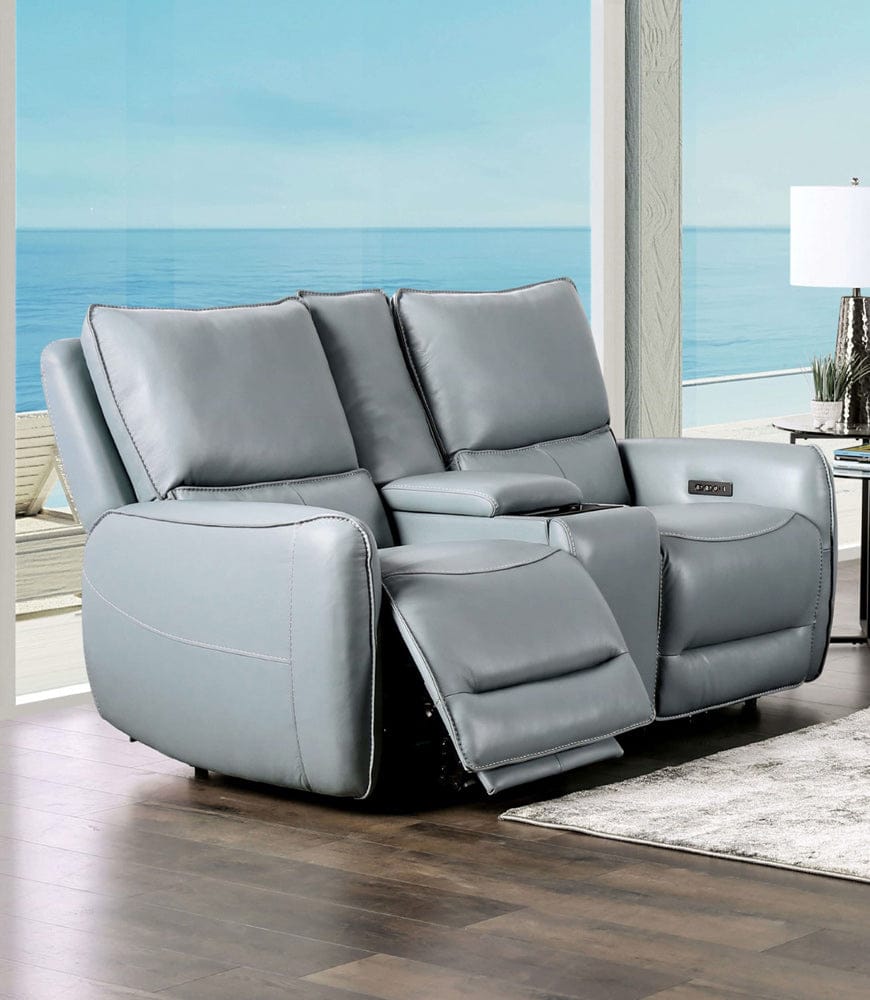 Furniture of America - Phineas Power Loveseat in Pale Blue - CM9921PB-LV-PM View 1