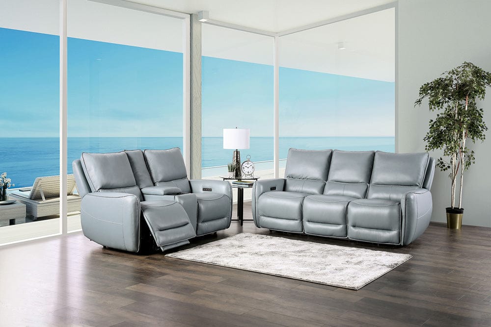 Furniture of America - Phineas Power Sofa in Pale Blue - CM9921PB-SF-PM View 2
