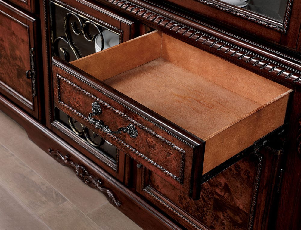 Furniture of America - Picardy Hutch & Buffet in Brown Cherry - CM3147HB-SET View 4