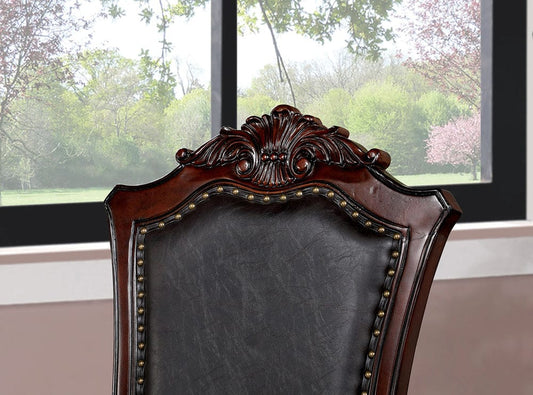 Furniture of America - Picardy Side Chair Set of 2 in Brown Cherry/Black - CM3147SC-2PK View 2