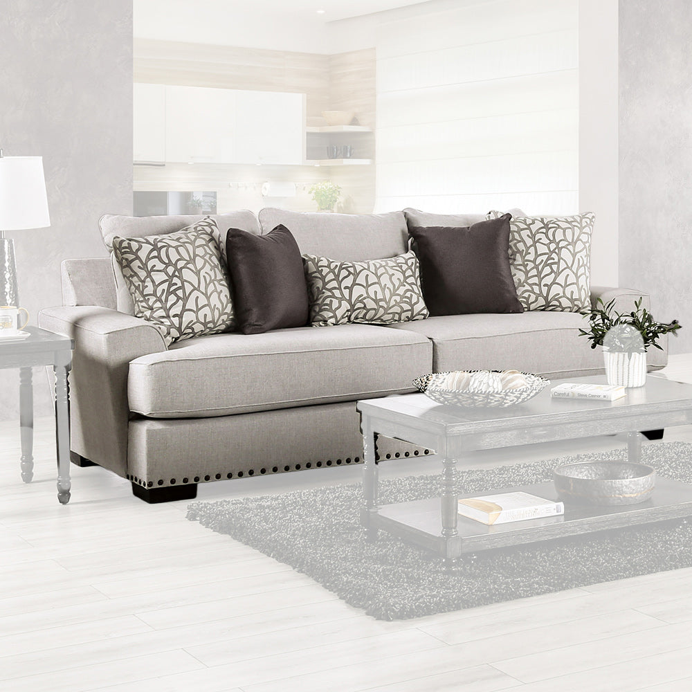 Furniture of America - Picotee Sofa in Light Gray/Charcoal - SM1279-SF View 1