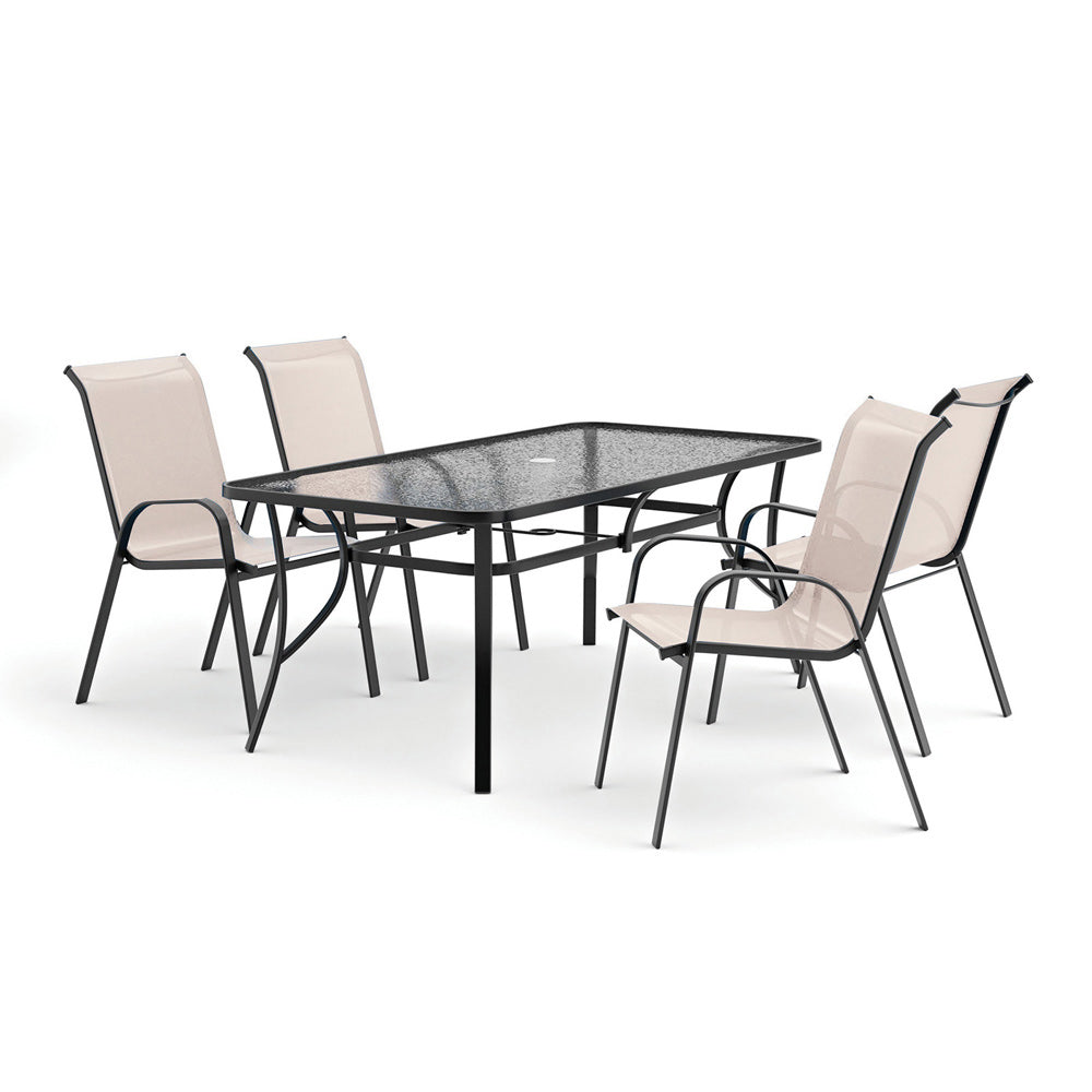 Furniture of America - Pierro 5 Pc. Outdoor Dining Set in Beige - LA-D012BK-5PC-SV-2PK View 1