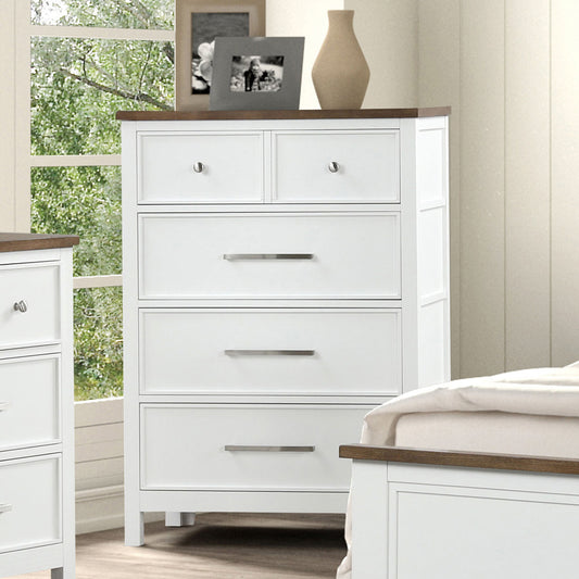 Furniture of America - Pinetop Chest in White/Dark Brown - FM7171WH-C View 2