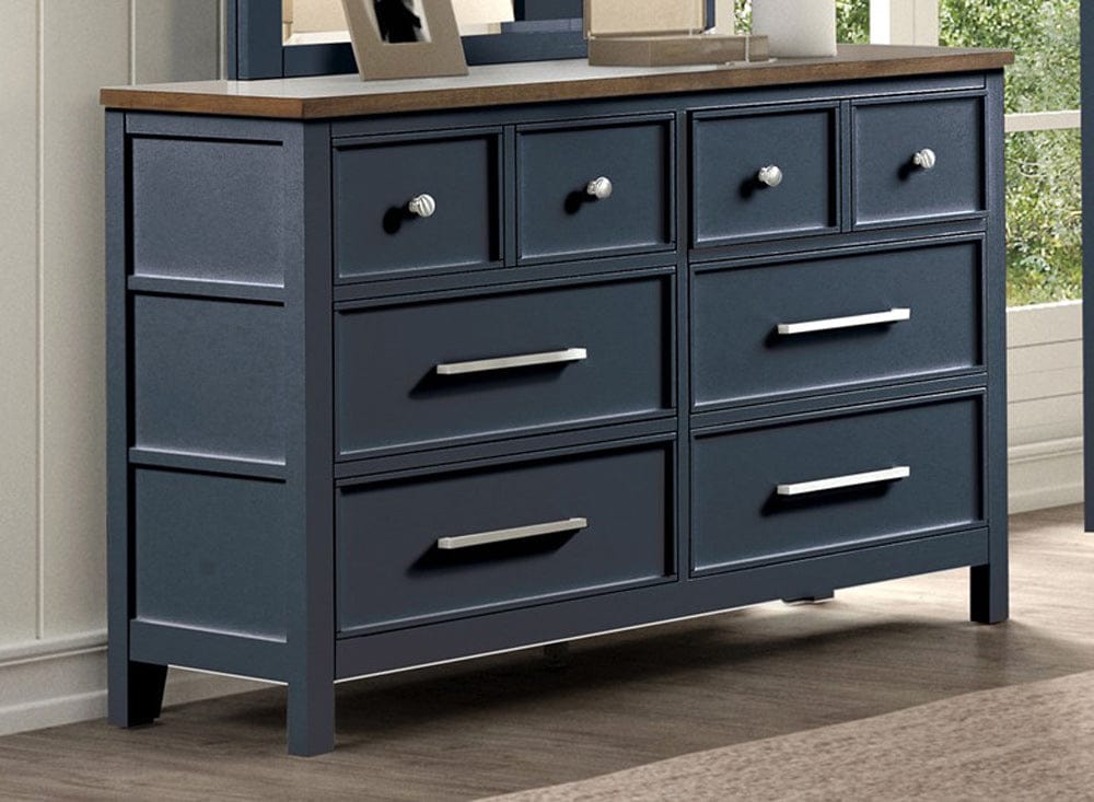 Furniture of America - Pinetop Dresser in Blue/Dark Brown - FM7171BL-D View 1