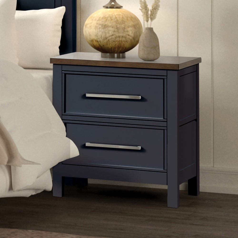 Furniture of America - Pinetop Nightstand in Blue/Dark Brown - FM7171BL-N View 1